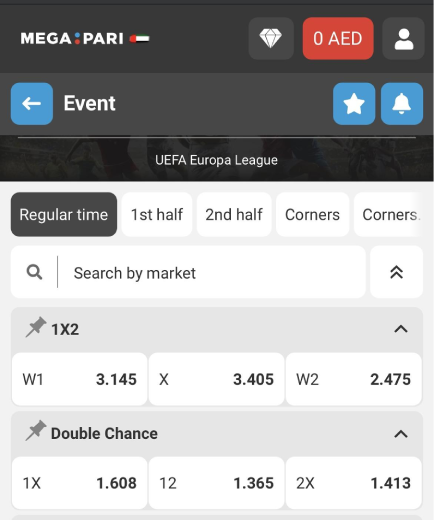MegaPari Online Sportsbook: Odds