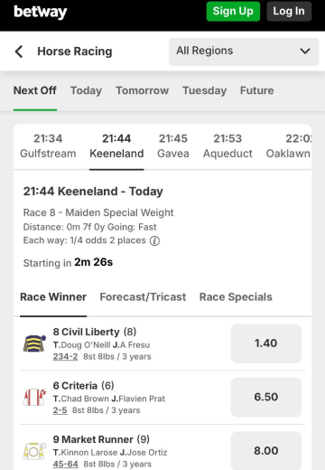 Horse Race Betting Sites UAE: Betway