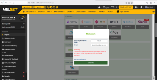 Melbet's Payment options