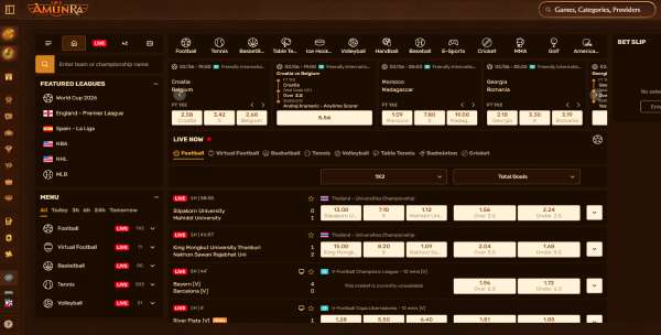 Sports betting in Amunra betting site