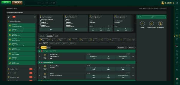 Casinia sports betting page reviewed by ArabsWin UAE team